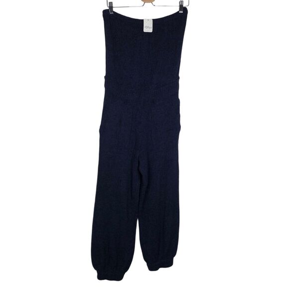 Free People Beach Claire One Piece Medium Navy Blue Marin Strapless Jumpsuit NWT - Picture 13 of 13
